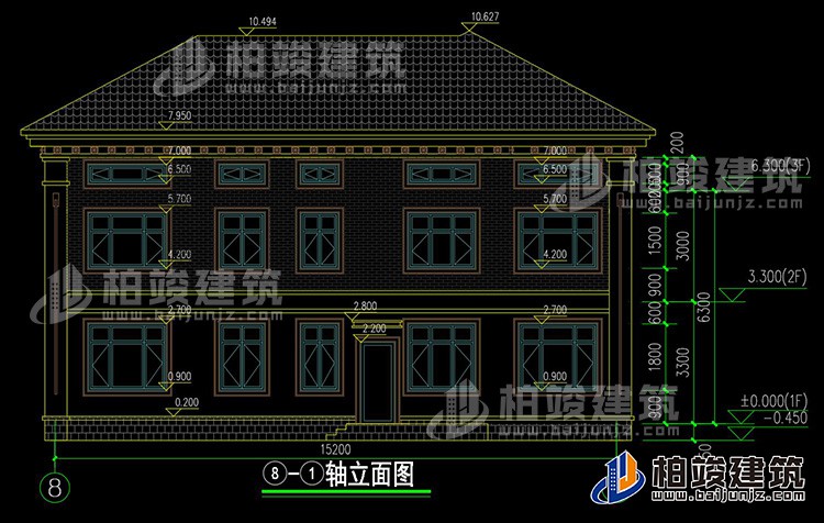 二层房屋设计图全套图纸BZ2672-新中式风格